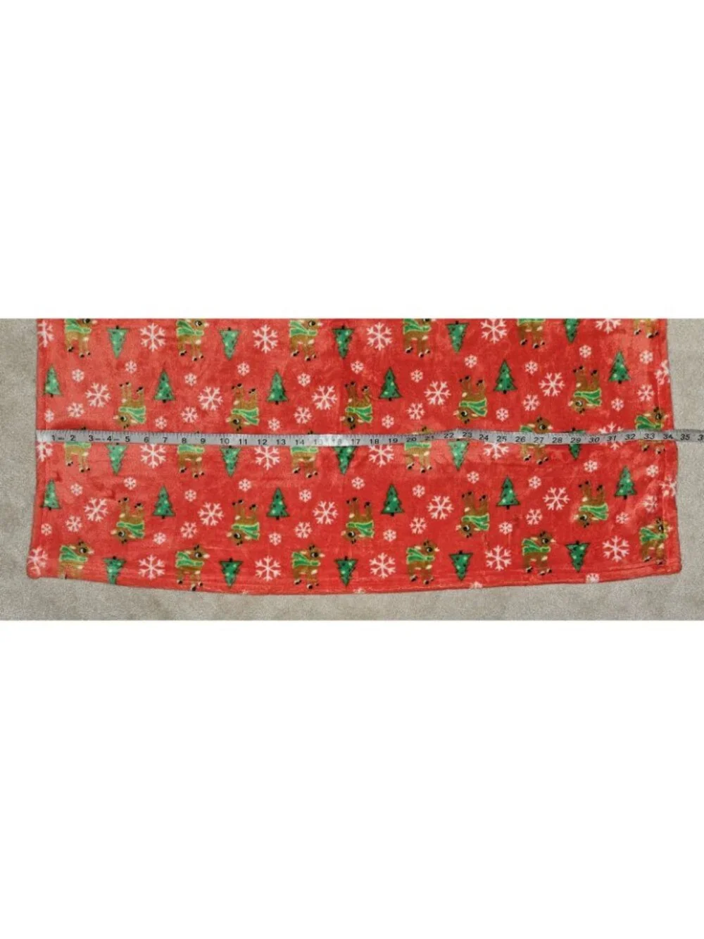 Rudolph Red Nosed Reindeer Fleece Baby Blanket 30x34 Christmas Trees Snowflakes